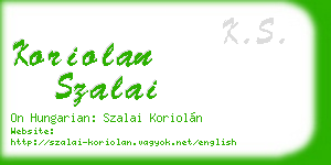 koriolan szalai business card